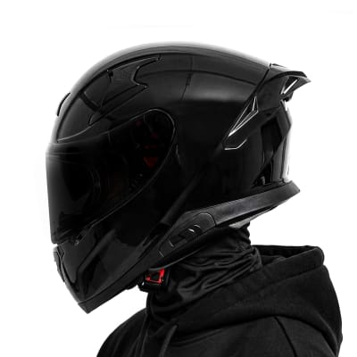 Casco Apex Solid Negro Brillo1
