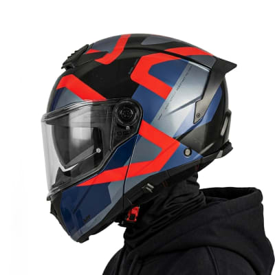 Casco Atom 2SV Dexter Azul Naranja Brillo1