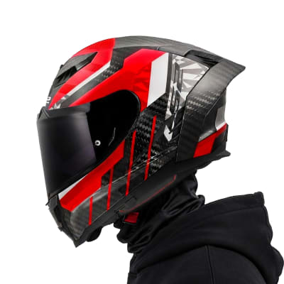Casco FF807 Dragon Carbon Trax Negro Rojo Brillo1