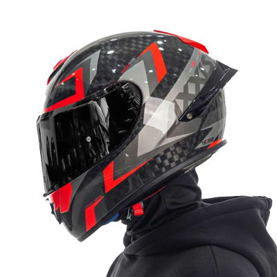Casco Cobra FF104C Carbon Judge Gris Naranja Brillo1