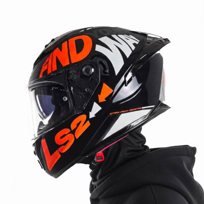 Casco FF806 Fusion Lilsimz Negro Naranja Brillo1