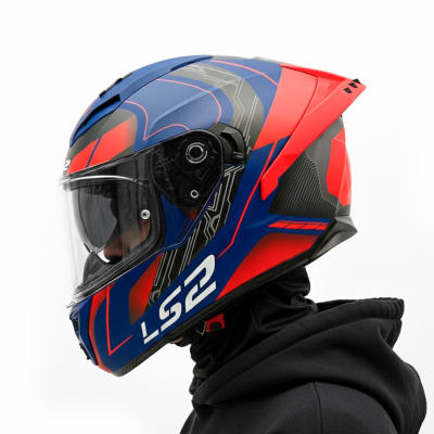 Casco FF806 Fusion Nexus Azul Naranja Mate1