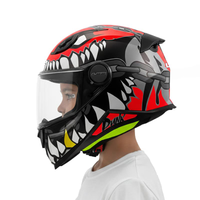 Casco FF812 Kid Punk Gris Rojo Brillo1