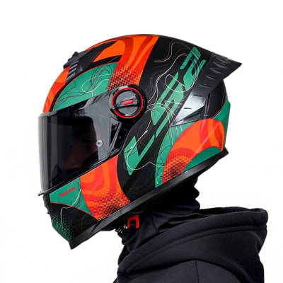 Casco FF816 Cosmos Meduxa Verde Naranja Mate1