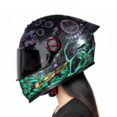 Casco FF816 Cosmos Moon Turquesa Morado Mate1