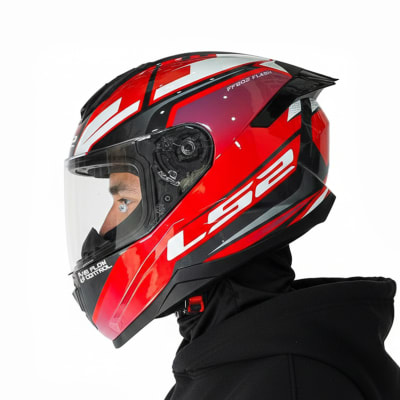 Casco FF802 Flash Impact Blanco Rojo Brillo1