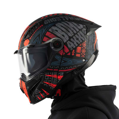 Casco Ghostfighter Boho Negro Rojo Mate1