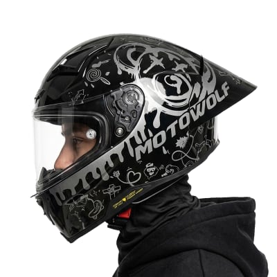 Casco H1 Grafity Negro Gris Brillo1
