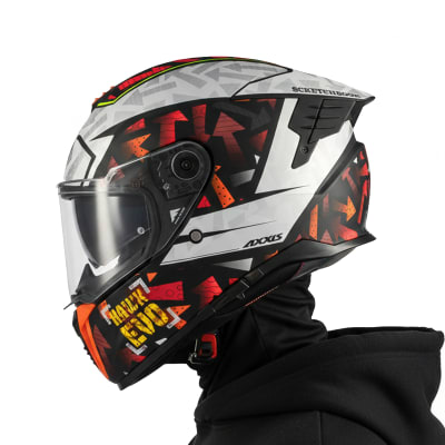 Casco Hawk Evo SV Sketchbook Blanco Naranja Mate1