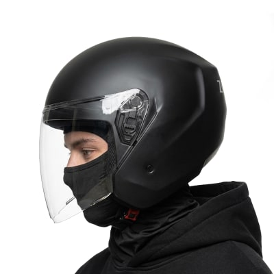 Casco K10 Solid Negro Mate Open Face1