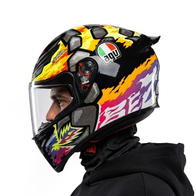 Casco K1 S Bezzechi 2023 Negro Naranja Brillo1