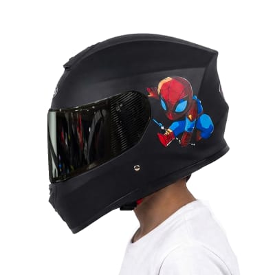 Casco Kids 601 Spiderman Negro Mate1