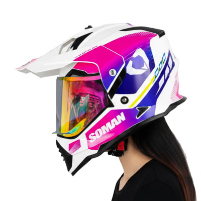 Casco M10 Fusion Blanco Rosa Brillo1