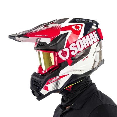 Casco M14 Challenge Blanco Rojo Brillo1