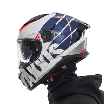 Casco Panther SV Flight Blanco Azul Brillo1