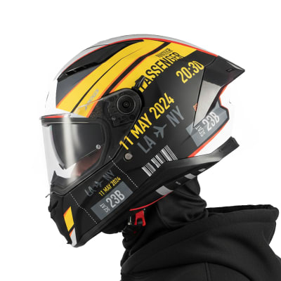 Casco Panther SV Passenger Negro Amarillo Mate1