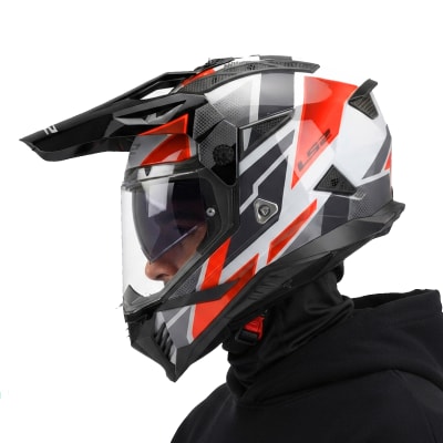 Casco MX702 Pioner II Block Gris Rojo Brillo1
