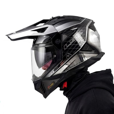 Casco MX702 Pioner II Meridian Negro Gris Brillo1