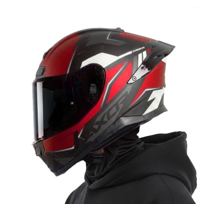 Casco Saber Shadow Rojo Negro Mate1