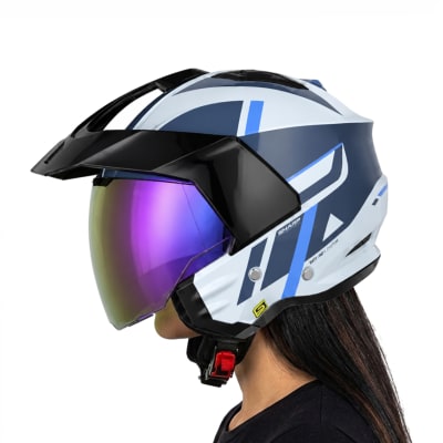 Casco SH227 Straiker Celeste Azul Brillo C/V. Morado1