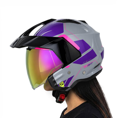 Casco SH227 Zant Gris Fucsia Brillo C/V.Rosa1