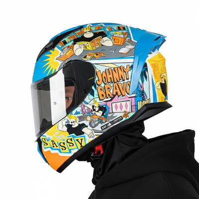 Casco SH582 Evo Johnny Bravo Crema Celeste Mate1