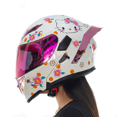 Casco SM955 Hello Kitty Blanco Brillo1