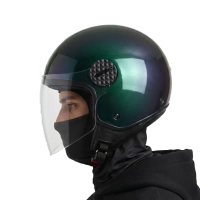 Casco OF558 Lux II Camaleón Verde Brillo Open Face1