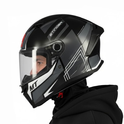 Casco Stinger 2 Tron Negro Gris Brillo1