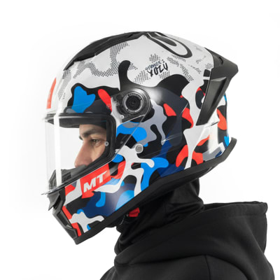 Casco Stinger 2 Yozu Blanco Azul Brillo1