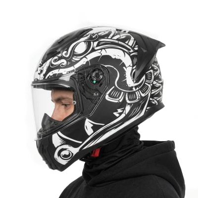 Casco FF810 Vigo Azteca Blanco Negro Mate1