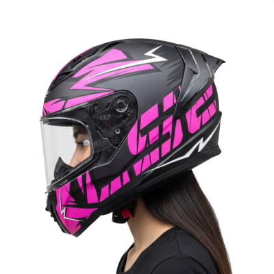 Casco FF810 Vigo Cromo Negro Rosado Mate1