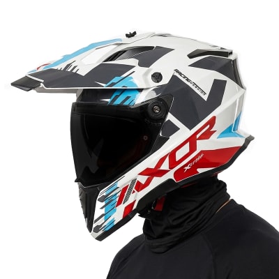 Casco X-Cross X1 Blanco Azul Rojo Brillo1