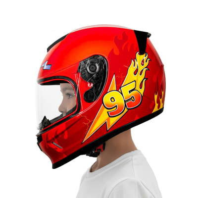 Casco X357 Kid Rayo Rojo Brillo1
