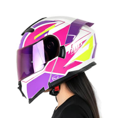 Casco 3440 Lazzard Blanco Morado Brillo