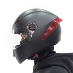 Casco 501 Solid Negro Mate C/Alerón Rojo
