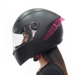Casco 501 Solid Negro Mate C/Alerón Rosado