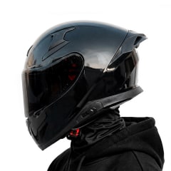 Casco Apex Solid Negro Brillo
