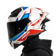 Casco Brutale Ryden Blanco Rojo Azul Brillo