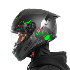 Casco C10 Aspa Negro Verde Mate