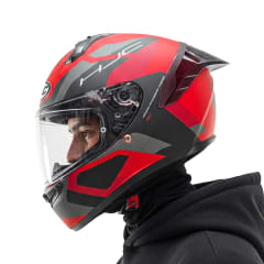 Casco C10 Tins Negro Rojo Mate