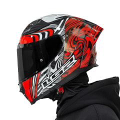 Casco FF807 Dragon Carbon Enthum Blanco Rojo Brillo