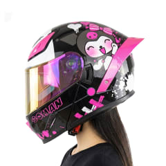 Casco F2 Kuromi Negro Rosado Brillo