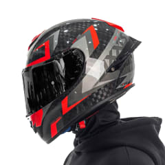 Casco Cobra FF104C Carbon Judge Gris Naranja Brillo