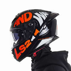 Casco FF806 Fusion Lilsimz Negro Naranja Brillo