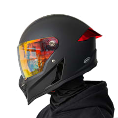 Casco  H10 Solid Ruroc Negro Rojo Mate C/V.Rojo DYN