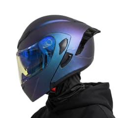 Casco JH902 Camaleón Purpura Mate C/V.Azul DYN