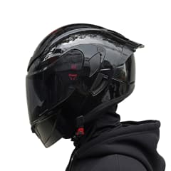 Casco JH902 Solid Negro Brillo