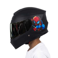Casco Kids 601 Spiderman Negro Mate