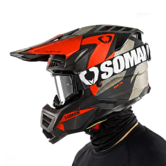 Casco M14 Challenge Naranja Negro Mate